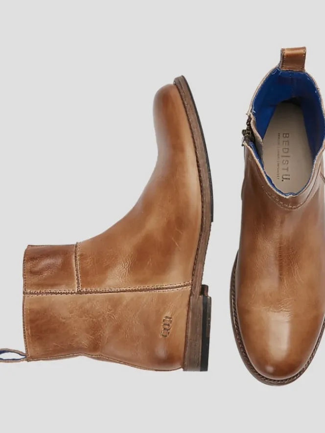Boots-Bedstu Kaldi Leather Plain Toe Boots Tan