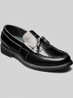 Loafers & Slip-ons-Nunn Bush Keaton Moc Toe Tassel Slip-On Shoes Black