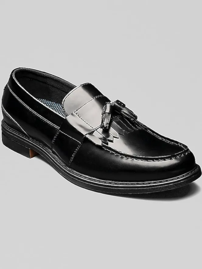 Loafers & Slip-ons-Nunn Bush Keaton Moc Toe Tassel Slip-On Shoes Black