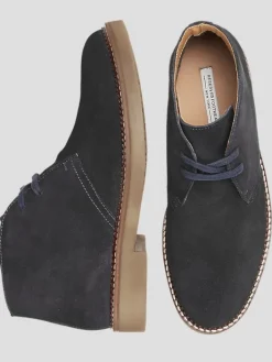 Boots-Reserved Footwear Keon Suede Lace-Up Chukka Boots Navy