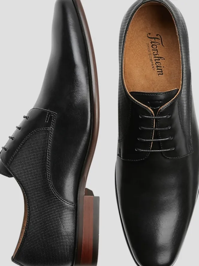 Oxfords|Dress & Formal Shoes-Florsheim Kierland Leather Plain Toe Oxfords Black