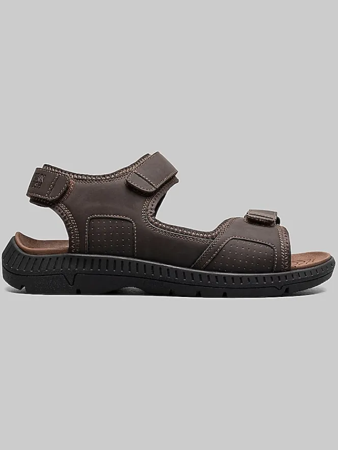 Casual Shoes|Casual Shoes-Nunn Bush Laguna 3-Strap River Sandals Black