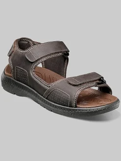 Casual Shoes|Casual Shoes-Nunn Bush Laguna 3-Strap River Sandals Black