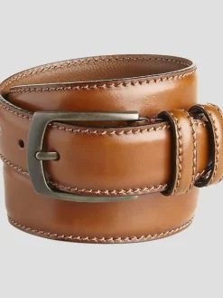 Belts-Joseph Abboud Leather Belt Black
