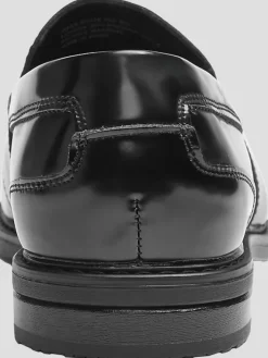 Loafers & Slip-ons-Nunn Bush Lincoln Leather Moc Toe Penny Loafers Black