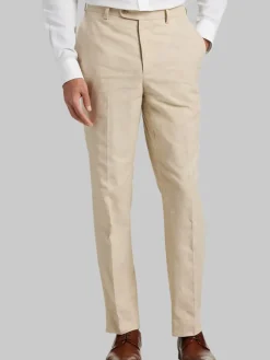 Dress Pants|Suit Separates-JOE Joseph Abboud Linen Blend Slim Fit Suit Pants Tan Chambray