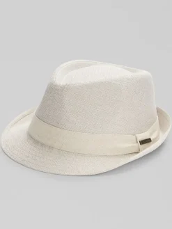 Hats-Biltmore Linen Blend Textured Fedora Tan