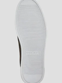 Oxfords|Sneakers-Bedstu Lordmind Leather Moc Toe High-Top Sneakers Brown