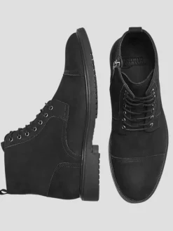 Boots-Warfield &Amp; Grand Madison Leather Lace-up Cap Toe Boots Black