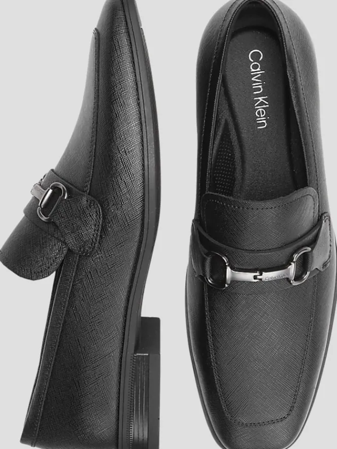 Loafers & Slip-ons-Calvin Klein Malcome Leather Bit Loafers Black