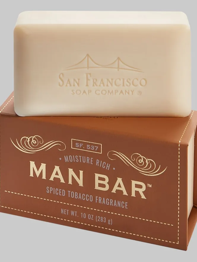 Cologne & Skincare-San Francisco Soap Co. Man Bar Moisture Rich Spiced Tobacco Bar Soap Musk Soap