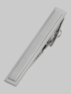 Jewelry|Tie Bars & Cufflinks-Pronto Uomo Matte and Shiny Tie Bar Gold