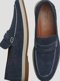 Loafers & Slip-ons-Vintage Foundry Menahan Suede Penny Loafers Navy