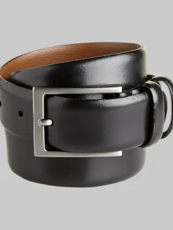 Formal Accessories|Belts-Joseph Abboud Minimalist Leather Belt Black