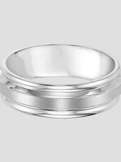 Jewelry|Tie Bars & Cufflinks-Gtx 7mm Round Edge Beveled Stainless Steel Band Gray