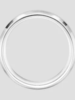 Jewelry|Tie Bars & Cufflinks-Gtx 7mm Round Edge Beveled Stainless Steel Band Gray