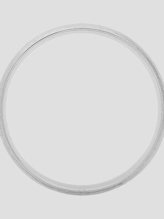 Jewelry|Tie Bars & Cufflinks-Gtx 8mm Satin Polished Titanium Band Silver