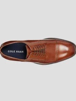 Oxfords|Dress & Formal Shoes-Cole Haan Modern Essentials Leather Cap Toe Oxfords Cognac