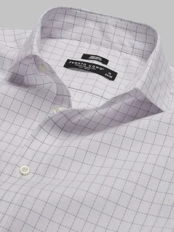 Patterned Dress Shirts|Dress Shirts-Pronto Uomo Modern Fit 100% Cotton Plaid Dress Shirt Blue Fancy