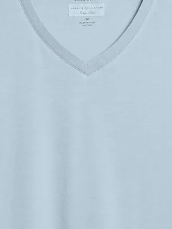 T-shirts|Casual Shirts-Joseph Abboud Modern Fit Breathable Burnout V-Neck Tee Aqua