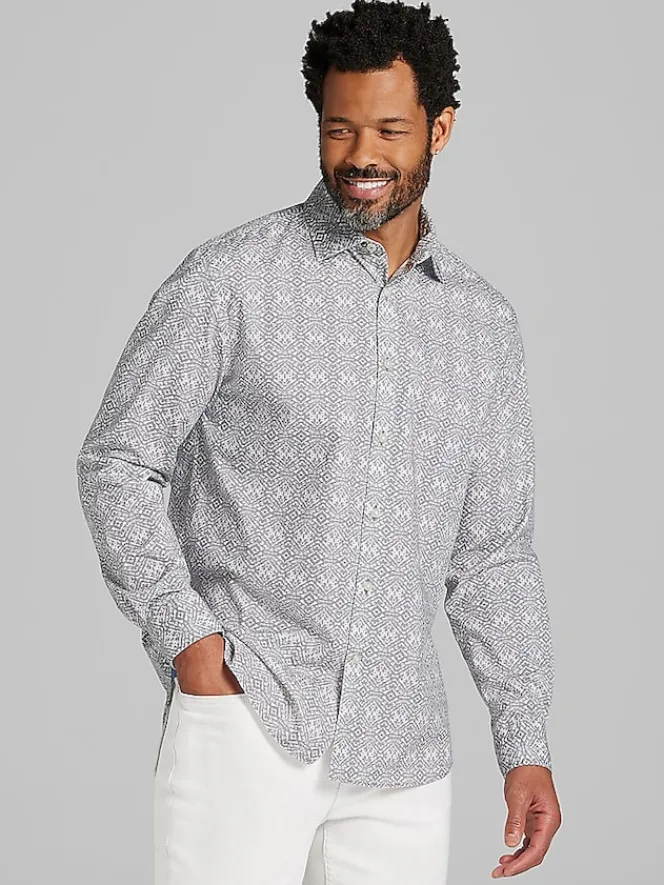 Button Up Shirts|Casual Shirts-Joseph Abboud Modern Fit Button Up Shirt Grey
