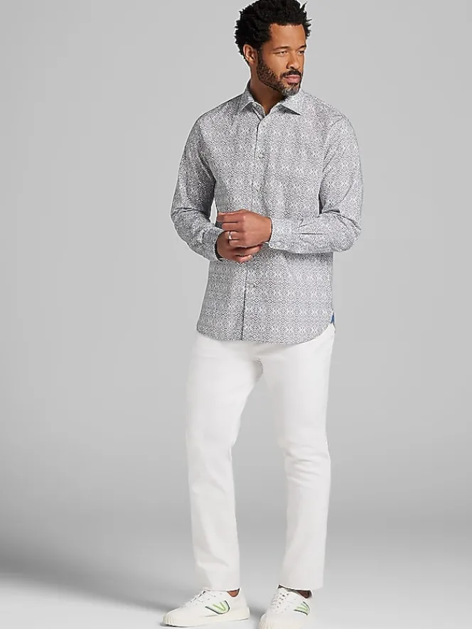 Button Up Shirts|Casual Shirts-Joseph Abboud Modern Fit Button Up Shirt Grey