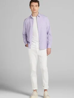 Button Up Shirts|Long Sleeve Button Up Shirts-Pronto Uomo Modern Fit Button Up Shirt Purple/Lt Blue