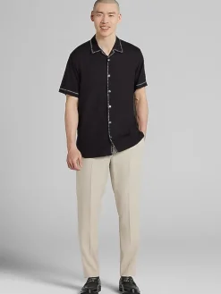 Button Up Shirts|Casual Shirts-Pronto Uomo Modern Fit Button Up Shirt Black