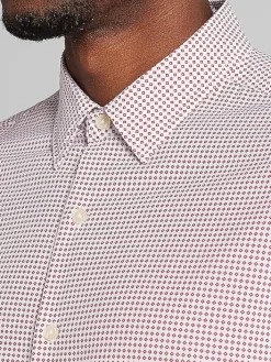 Button Up Shirts|Long Sleeve Button Up Shirts-Pronto Uomo Modern Fit Button Up Shirt Burgundy