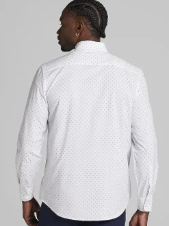 Button Up Shirts|Long Sleeve Button Up Shirts-Pronto Uomo Modern Fit Button Up Shirt Blue