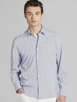 Button Up Shirts|Long Sleeve Button Up Shirts-Pronto Uomo Modern Fit Button Up Shirt Blue/Navy/Purple
