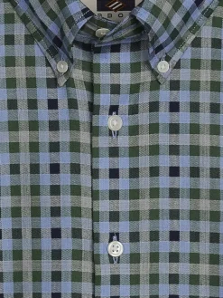 Button Up Shirts|Long Sleeve Button Up Shirts-Joseph Abboud Modern Fit Check Button Up Shirt Green/Navy