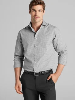 Dress Shirts-Wilke-Rodriguez Modern Fit Check Dress Shirt Grey