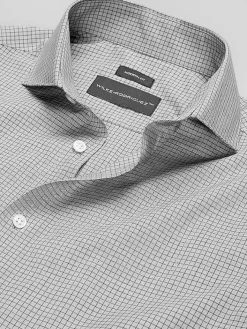 Dress Shirts-Wilke-Rodriguez Modern Fit Check Dress Shirt Grey
