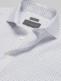 White Dress Shirts|Dress Shirts-Wilke-Rodriguez Modern Fit Check Dress Shirt White