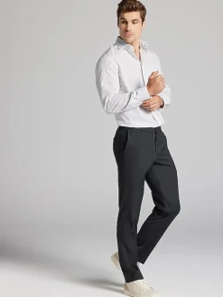 White Dress Shirts|Dress Shirts-Wilke-Rodriguez Modern Fit Check Dress Shirt White