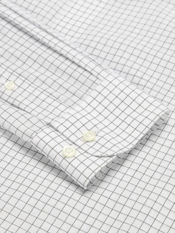 White Dress Shirts|Dress Shirts-Wilke-Rodriguez Modern Fit Check Dress Shirt White
