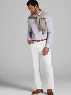 Patterned Dress Shirts|Dress Shirts-Wilke-Rodriguez Modern Fit Check Dress Shirt Purple