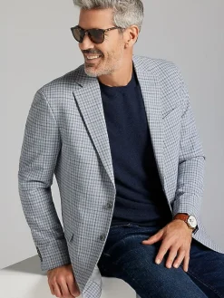 Sport Coats|Sport Coats-JOE Joseph Abboud Modern Fit Check Sport Coat Gray Check