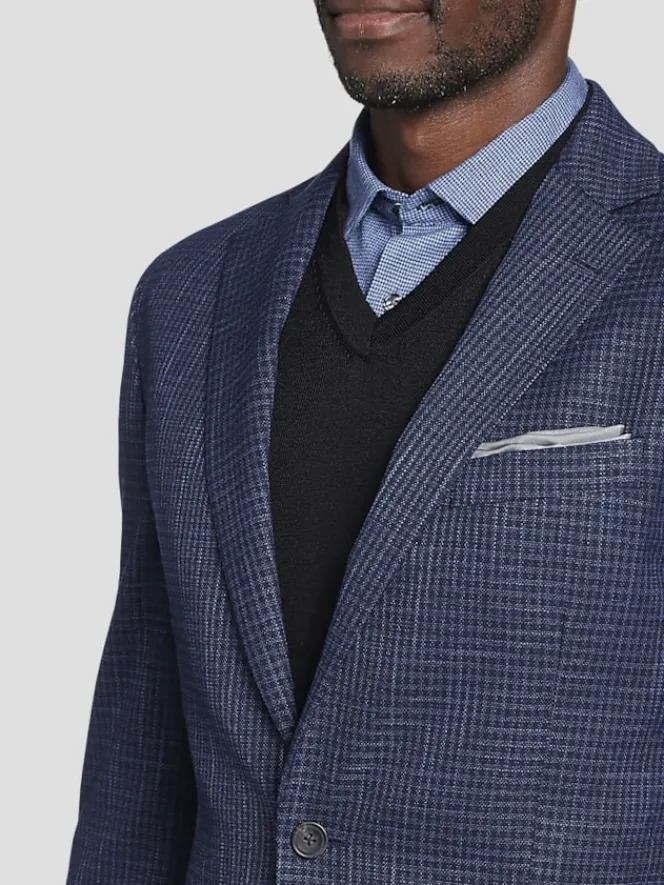 Sport Coats|Sport Coats-Awearness Kenneth Cole Modern Fit Check Sport Coat Blue Check
