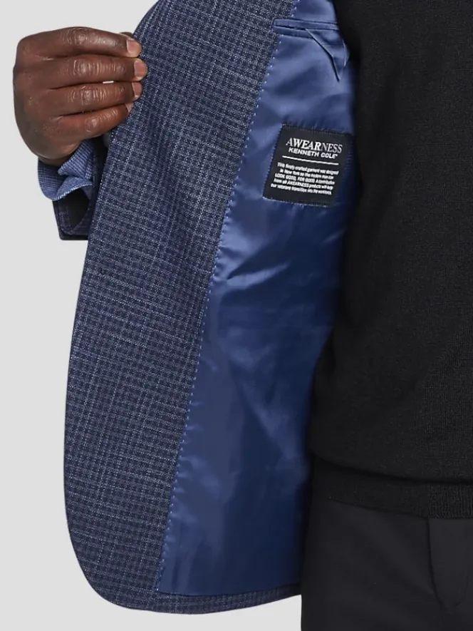 Sport Coats|Sport Coats-Awearness Kenneth Cole Modern Fit Check Sport Coat Blue Check