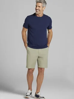 Big & Tall Jeans|Shorts-Joseph Abboud Modern Fit Comfort Stretch Flat Front Shorts Bright White