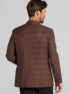 Sport Coats|Sport Coats-Nautica Modern Fit Fancy Tweed Plaid Sport Coat Brown Plaid