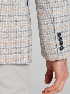 Sport Coats|Sport Coats-Nautica Modern Fit Fancy Tweed Plaid Sport Coat Tan Plaid