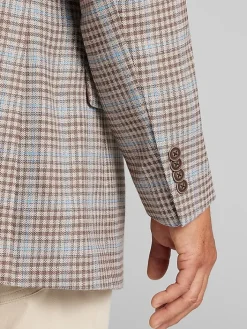 Sport Coats|Sport Coats-Nautica Modern Fit Fancy Tweed Plaid Sport Coat Tan Plaid