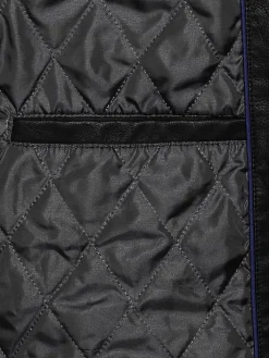 Outerwear-Awearness Kenneth Cole Modern Fit Faux Leather Moto Jacket Black Solid