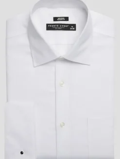 Solid Dress Shirts|Dress Shirts-Pronto Uomo Modern Fit French Cuff Dress Shirt Black Solid