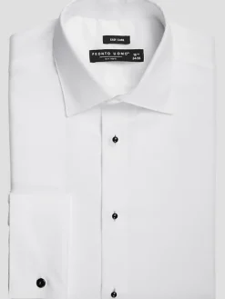 Formal Shirts|Dress Shirts-Pronto Uomo Modern Fit French Cuff Tuxedo Formal Shirt Tuxedo White