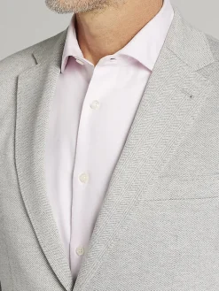 Sport Coats|Sport Coats-Joseph Abboud Modern Fit Herringbone Knit Sport Coat Grey Herringbone