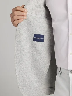 Sport Coats|Sport Coats-Joseph Abboud Modern Fit Herringbone Knit Sport Coat Grey Herringbone